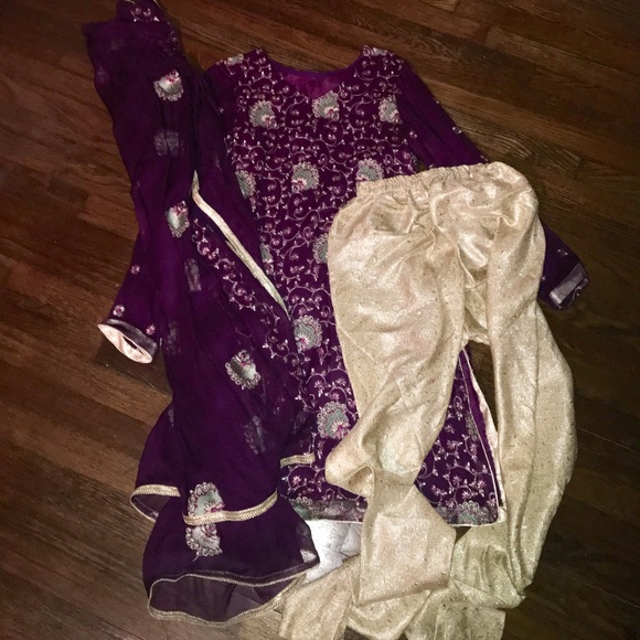 grey and purple pakistani dresses